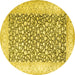 Round Persian Yellow Traditional Rug, tr1263yw