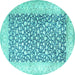 Round Persian Turquoise Traditional Rug, tr1263turq