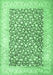 Machine Washable Persian Emerald Green Traditional Area Rugs, wshtr1263emgrn