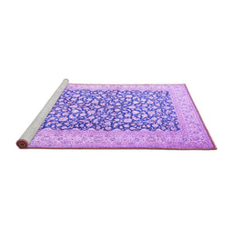 Sideview of Machine Washable Persian Purple Traditional Area Rugs, wshtr1263pur