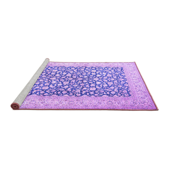 Sideview of Machine Washable Persian Purple Traditional Area Rugs, wshtr1263pur