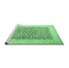 Sideview of Machine Washable Persian Emerald Green Traditional Area Rugs, wshtr1263emgrn