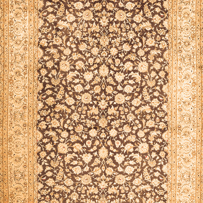 Serging Thickness of Machine Washable Persian Orange Traditional Area Rugs, wshtr1263org