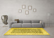 Machine Washable Persian Yellow Traditional Rug in a Living Room, wshtr1263yw