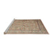 Sideview of Machine Washable Traditional Sienna Brown Rug, wshtr1264