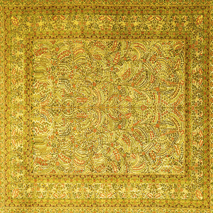 Square Persian Yellow Traditional Rug, tr1264yw