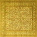 Square Persian Yellow Traditional Rug, tr1264yw