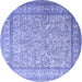 Round Persian Blue Traditional Rug, tr1264blu