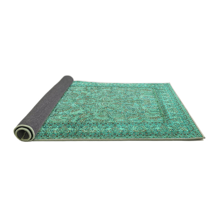 Sideview of Persian Turquoise Traditional Rug, tr1264turq
