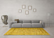 Machine Washable Persian Yellow Traditional Rug in a Living Room, wshtr1264yw