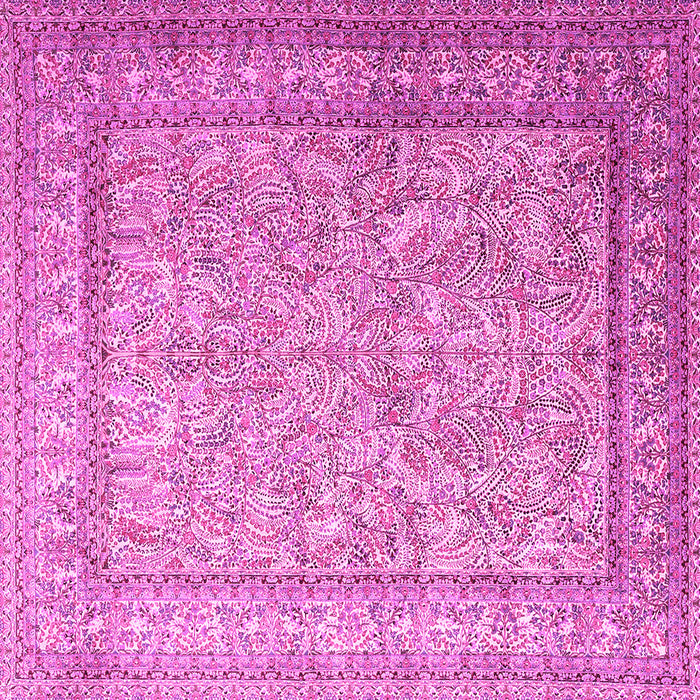 Square Machine Washable Persian Pink Traditional Rug, wshtr1264pnk