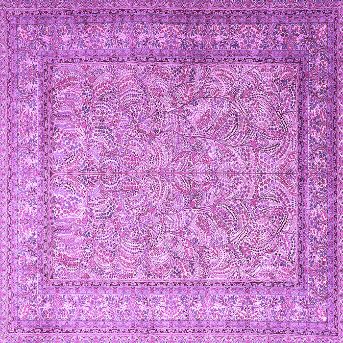 Square Machine Washable Persian Purple Traditional Area Rugs, wshtr1264pur