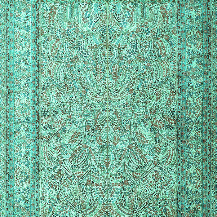Machine Washable Persian Turquoise Traditional Area Rugs, wshtr1264turq