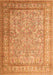 Serging Thickness of Machine Washable Persian Orange Traditional Area Rugs, wshtr1264org