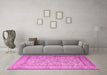 Machine Washable Persian Pink Traditional Rug in a Living Room, wshtr1264pnk