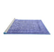 Sideview of Machine Washable Persian Blue Traditional Rug, wshtr1264blu