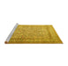 Sideview of Machine Washable Persian Yellow Traditional Rug, wshtr1264yw