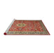 Sideview of Machine Washable Traditional Fire Brick Red Rug, wshtr1265