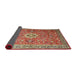 Sideview of Traditional Fire Brick Red Medallion Rug, tr1265