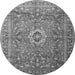 Square Medallion Gray Traditional Rug, tr1265gry