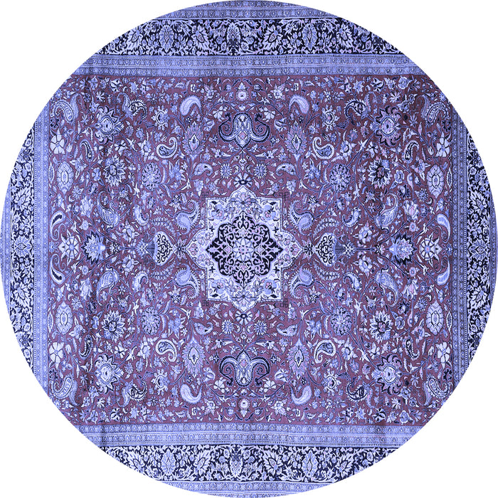 Round Medallion Blue Traditional Rug, tr1265blu