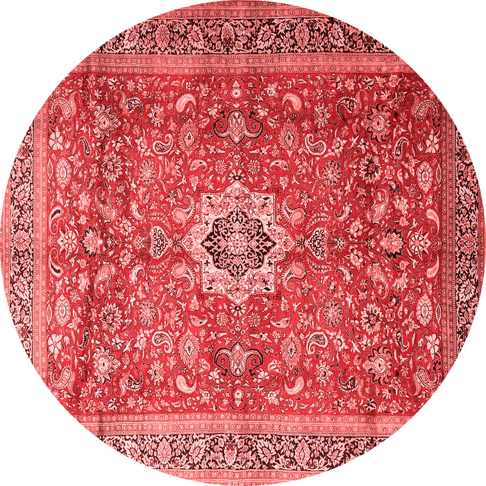 Machine Washable Medallion Red Traditional Rug, wshtr1265red