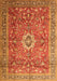 Serging Thickness of Machine Washable Medallion Orange Traditional Area Rugs, wshtr1265org