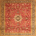 Serging Thickness of Medallion Orange Traditional Rug, tr1265org