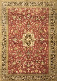 Medallion Brown Traditional Rug, tr1265brn