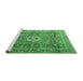 Sideview of Machine Washable Medallion Emerald Green Traditional Area Rugs, wshtr1265emgrn