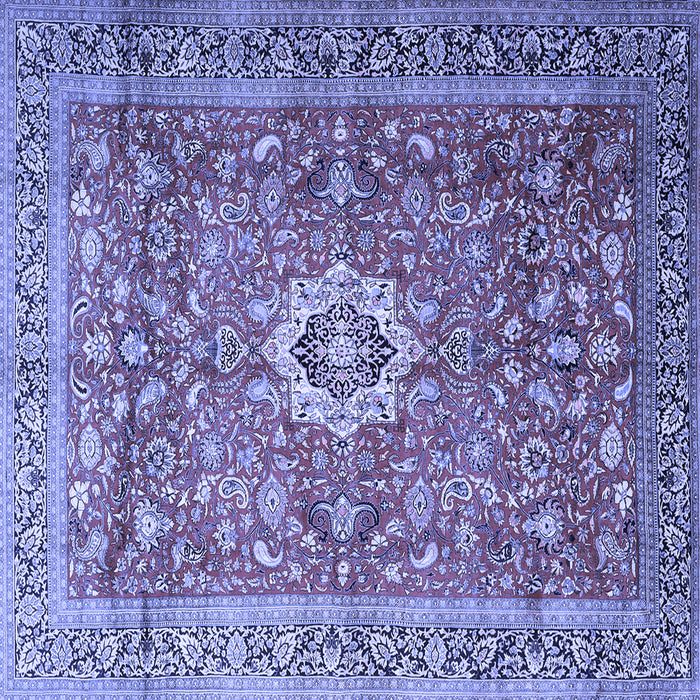 Square Medallion Blue Traditional Rug, tr1265blu