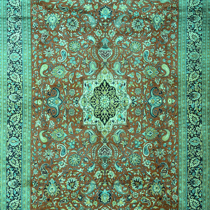 Medallion Turquoise Traditional Rug, tr1265turq