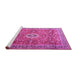 Sideview of Machine Washable Medallion Pink Traditional Rug, wshtr1265pnk