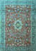 Medallion Light Blue Traditional Rug, tr1265lblu