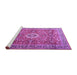 Sideview of Machine Washable Medallion Purple Traditional Area Rugs, wshtr1265pur