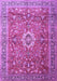 Machine Washable Medallion Purple Traditional Area Rugs, wshtr1265pur