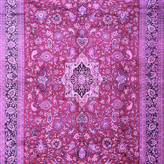 Machine Washable Medallion Purple Traditional Area Rugs, wshtr1265pur
