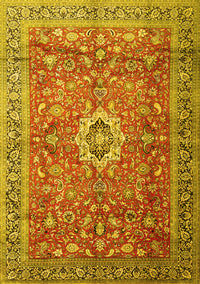 Medallion Yellow Traditional Rug, tr1265yw