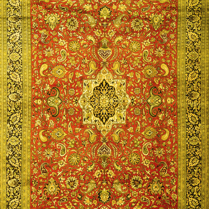 Medallion Yellow Traditional Rug, tr1265yw