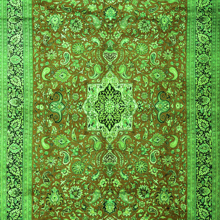 Serging Thickness of Machine Washable Medallion Green Traditional Area Rugs, wshtr1265grn