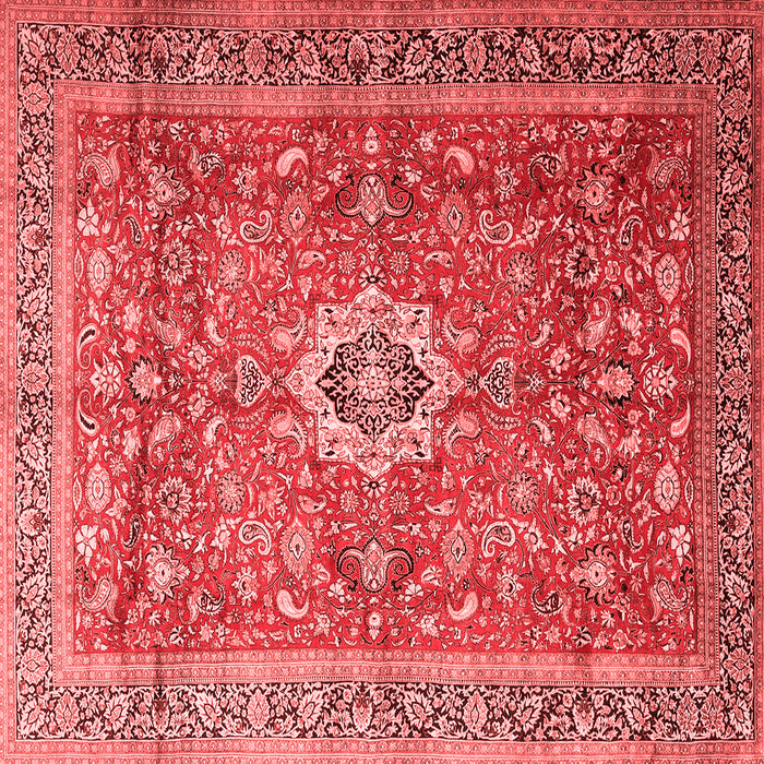 Machine Washable Medallion Red Traditional Rug, wshtr1265red