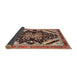 Sideview of Traditional Saffron Red Persian Rug, tr1266