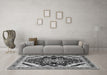 Machine Washable Persian Gray Traditional Rug in a Living Room,, wshtr1266gry