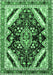 Machine Washable Persian Emerald Green Traditional Area Rugs, wshtr1266emgrn