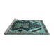 Sideview of Machine Washable Persian Light Blue Traditional Rug, wshtr1266lblu