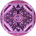 Round Persian Purple Traditional Rug, tr1266pur