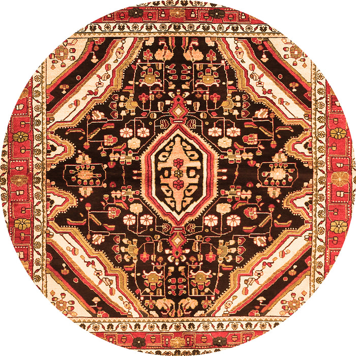 Square Persian Orange Traditional Rug, tr1266org