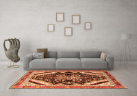 Machine Washable Persian Orange Traditional Rug, wshtr1266org