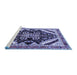 Sideview of Machine Washable Persian Blue Traditional Rug, wshtr1266blu