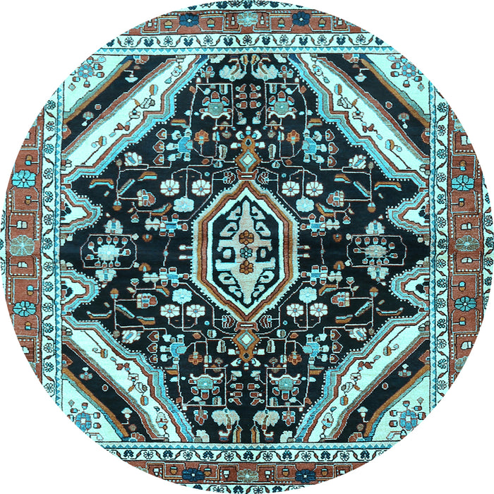 Round Persian Light Blue Traditional Rug, tr1266lblu